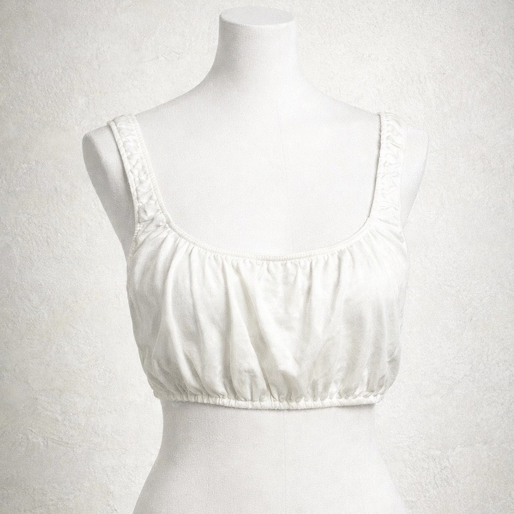 Wilfred cottagecore cropped white tank  top S